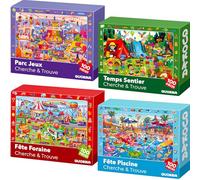 QUOKKA Puzzle pour Enfants de 3 4 5 Ans - Puzzle de 4x100 pièces pour Garçons et Filles de 5 6 Ans - Rechercher et Trouver Puzzle au Parc et à la Piscine - Cadeau Jouet pour Enfant 6 7 8 Ans