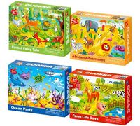 QUOKKA Puzzles de 60 pièces pour enfants de 3 à 5 ans - Puzzles pour tout-petits - Ferme africaine, océan, forêt, animaux pour garçons et filles