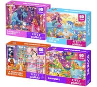 QUOKKA Puzzles pour Enfants De 4 À 6 Ans - Lot De 4 De 60 Pièces - Coffret De Féeriques avec Princesse - Jeu Calme pour Les Enfants D'Âge Préscolaire - Jouet Éducatif Certifié FSC