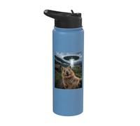 Quokka Selfie avec Alien UFO Funny Meme Stainless Steel Insulated Water Bottle