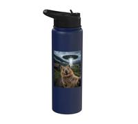 Quokka Selfie avec Alien UFO Funny Meme Stainless Steel Insulated Water Bottle