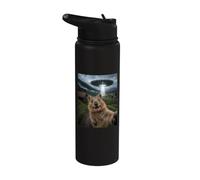 Quokka Selfie avec Alien UFO Funny Meme Stainless Steel Insulated Water Bottle
