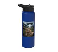 Quokka Selfie avec Alien UFO Funny Meme Stainless Steel Insulated Water Bottle