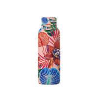 Quokka Bouteille isotherme 510 ml à double paroi - motif fleurs tropicales rose, sans BPA