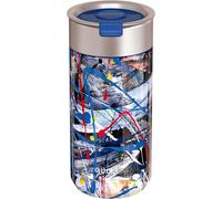 Quokka, Tasse à café isolée 400ml avec passoire à thé motif abstrait, Bleu
