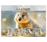 Quokkas. Kleine Glücksboten von Rottnest Island (Wandkalender 2027 DIN A3 quer), CALVENDO Monatskalender: Ein liebevoll gestalteter Kalender, der die ... in malerischen Illustrationen zeigt