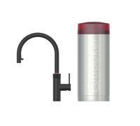 Quooker BE Flex Round Robinet d'eau bouillante - bec pivotant & extractible - réservoir Combi+ - Eau chaude / bouillante - noir 22+XBLK-BE