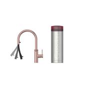 Quooker flex robinet d'eau bouillante - bec pivotant et extractible - réservoir PRO3 - eau chaude / bouillante - cuivre rose 3XRCO