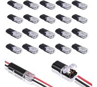 Quorium Connecteurs De Câble à 2 Broches:, Connecteur à Double Fil avec Boucle de Verrouillage, Connecteur de Fiche de Voiture pour Câble 18-22AWG pour Voiture Camion Kayak Bateaux 20PCS