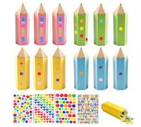 Quorumsg 12 Pièces Cornet d'écolier, Cornet d'école in Forme de Crayons de Couleur, 4 Couleurs Cornets d'écolier avec 4 Autocollants, pour Chocolats, Fêtes, Bonbons