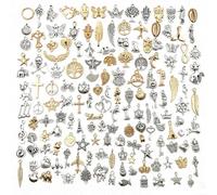 Quorumsg 150 Pièces Breloques Creation Bijou, Mixte Charms Pendentifs | Breloques Charms Pendentifs en Alliage, pour Bijoux Colliers Boucles D'oreilles Fournitures Artisanales