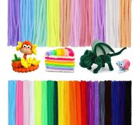 Quorumsg 300 Pièces Cure Pipe, 8mm Épais Tiges de Fils Chenille Colorés, Bâton Torsadé de Couleurs Mélangées, Fil Chenille pour Ia Fabrication de Fleurs Petits Animaux DIY