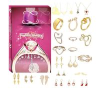 Quorvex Bijoux de l'Avent 2025, boucles d'oreilles pendantes de 24 jours - Collier tendance, calendrier compte à rebours, pour femmes, mères, amateurs de mode, étudiants, fêtes, cadeaux de fête