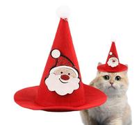 Quorvex Bonnet du Père Noël pour Animaux,Couvre Chef Festif Mignon Chaud Ajustable | Petit Chapeau De Père Noël d'hiver pour Chat | pour Petits et Moyens Chiot Hamster Lézard Dragon Barbu Célébration