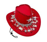 Quorvex Chapeau De Cowboy Occidental,Couvre-Chef Avec Étoile En Strass,Chapeau De Cowboy Western Avec Étoile En Strass | Pour Événements À Thème, Noël, Festivals De Musique Country, Halloween,