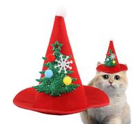 Quorvex Chapeau De Père Noël pour Chien - Couvre-Chef Ajustable Drôle De Noël,Petit Chapeau De Père d'hiver pour Chat | pour Petits et Moyens Chiot Hamster Lézard Dragon Barbu Célébration