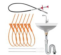 Quorvex Déboucheur De Canalisation - Déboucheur Baignoire Salle de Bain - Kit 9 Pièces Manche Réglable Réutilisable Maison Salle de Bain