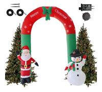 Quorvex Décorations Gonflables De Noël pour Extérieur | 2,4 Mètres Lumières LED Père Noël Bonhomme De Neige Décorations Gonflables - Arche Gonflable De pour Allée | pour Usage Extérieur Jardin