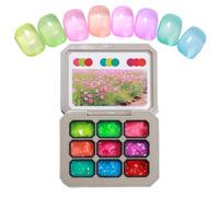 Quorvex Gel pour Ongles | Kit d'Art de Colle pour Vernis à Ongles 9 Couleurs | Colle Sculptante Solide Femmes Salon à Domicile Débutants