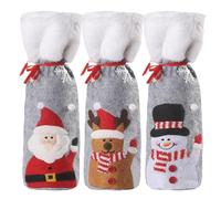 Quorvex Housse De Bouteille De Vin De Noël,Une Décoration De Fêtes Réutilisable avec Un Cordon | Housse pour Bouteille De Vin | pour Le Mariage, l'anniversaire, Le Voyage, La Fête Et Le Nouvel