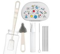 Quorvex Kit de brosse pour biberon, avec égouttoir et outils de nettoyage - Brosse de détail pour nettoyer les trous des couvercles de tasse - pour couvercles, pailles, tire-lait, sucettes