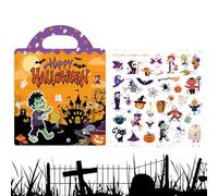 Quorvex Livre Autocollants Tout-Petit,Livres d'Autocollants Halloween pour Tout-Petits - Activités Créatives pour de 3 à 6 Ans - Pour Salle de Classe, Fête, Voyage en Avion, Divertissement, Jeu et