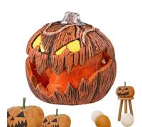 Quorvex Lumière de Citrouille d’Halloween - Lanterne d'ornement Citrouille LED avec Son Effrayant,Éclairage de pour la décoration de fête de Thanksgiving, fenêtre de fête de Porte de Salon
