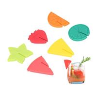 Quorvex Marqueurs de Vin pour Verres | Étiquettes d'Identification pour Verres à Cocktail en Silicone,6 Pièces Identificateurs de à Cocktail Forme Fruit, Accessoires Vin pour Fête Bar Mariage