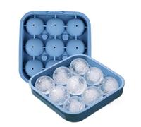 Quorvex Moules à glaçons en silicone | 9 compartiments, souple et démoulage facile - Moule À Glaçons Forme De Ballon De Foot - Pour la maison, cuisine, eau, cocktails, whisky, café, jus, fêtes et