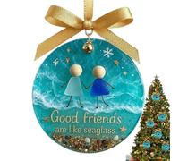 Quorvex Ornements De Noël D'Amitié - Pendentif Art Décoratif 2D En Acrylique Sapin De Noël | Décoration De Pendentif Pour Amis Artistiques - Pour Collègues Femmes, Sac De Fêtes, Rétroviseur Auto, Mur,