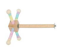 Quorvex Perchoir à Oiseaux,Perchoir de Cage à Oiseaux - Support en Bois avec Crochet Jouet Tournant 360 Degrés pour Volières D'Élevage D'Intérieur Et D'Extérieur