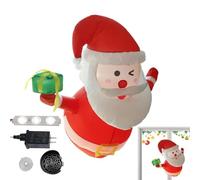 Quorvex Père Noël Gonflable - Fournitures De Fête Gonflables avec Lumières LED | Grand Décor De Jardin De Noël pour Intérieur - pour Pelouse Jardin Intérieur Extérieur Toit Arrière-Plan