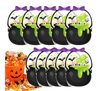 Quorvex Sachet Transparent Halloween,10 Pièces Sac Cadeau Fête avec Poignées,Décoration Maison - pour Fête École Événement Friandises