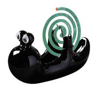 Quorvex Support D'Encens en Portable,avec Cendrier Décoratif de Bureau,Brûle-encens en céramique Motif escargots - pour Maison Camping Pêche Barbecue Pique-Nique Patio Terrasse Balcon Jardin
