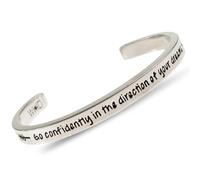 Quotable Cuffs Bracelet Manchette avec Citation « Go Confidently in The Direction of Your Dreams »