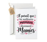 quotedazur Café-Croissant - Carte Annonce Grossesse Future Grand-mère | Future mamie 2026-2027, Cadeau personnalisé original, Tu vas etre mamie