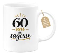 quotedazur Café-Croissant - Mug 60 Ans De Sagesse - Blanc/Céramique | Célébrez 60 ans de sagesse avec ce mug unique en céramique