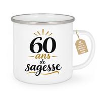 quotedazur Café-Croissant - Mug 60 Ans De Sagesse - Blanc/Emaille | Célébrez 60 ans de sagesse avec ce mug unique en céramique