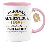 quotedazur Café-Croissant - Mug Authentique 1996 - Rose/Céramique | Mug anniversaire 1996, design original, authentique.