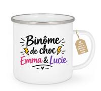 quotedazur Café-Croissant - Mug Binôme De Choc Emma & Lucie - Blanc/Emaille | Mug parfait pour célébrer l'amitié d'Emma & Lucie