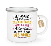quotedazur Café-Croissant - Mug Collègues Bonheur Et Amitié - Blanc/Emaille