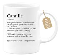 quotedazur Café-Croissant - Mug Définition Prénom Camille Déesse Tout Simplement - Tasse Prénom Camille Pour Noël Au - Blanc/Céramique