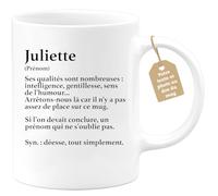 quotedazur Café-Croissant - Mug Définition Prénom Juliette Déesse Tout Simplement - Tasse Prénom Juliette Pour Noël Au - Blanc/Céramique