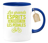quotedazur Café-Croissant - Mug Grands Esprits Gardent Toujours Leurs Pédales, Une Touche D'humour Et Sagesse - Bleu/céramique