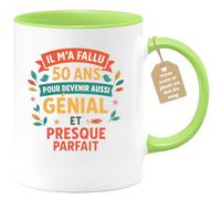 quotedazur Café-Croissant - Mug Il A Fallu 50 Ans Pour Devenir Génial Et Presque Parfait - Vert/céramique