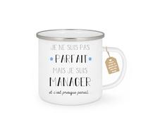 quotedazur Café-Croissant - Mug Je Ne Suis Pas Parfait Mais Je Suis Manager - Cadeau Métier Travail Cadeau Pot De Départ Chef Mutation Tasse Retraite Noël Au Blanc/Émaillé