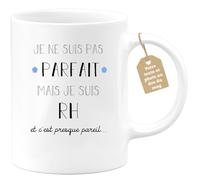 quotedazur Café-Croissant - Mug Je Ne Suis Pas Parfait Mais Je Suis Rh - Cadeau Métier Travail Cadeau Pot De Départ Chef Mutation Tasse Retraite Noël Au - Blanc/Céramique