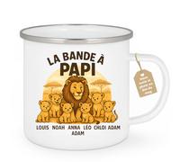 quotedazur Café-Croissant - Mug La Bande À Papi Louis Noah Anna Léo Lucas Chloé Adam - Blanc/emaille