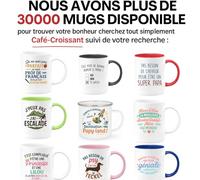 quotedazur Café-Croissant - Mug Les 3 Plus Belles Raisons D'être Papa : Lisa, Leon, Mia - Jaune/céramique