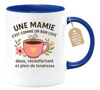 quotedazur Café-Croissant - Mug Mamie - Cadeau Annonce Grand-mère - Tasse Fête Des Grand-mères - Bon Comme Un Café